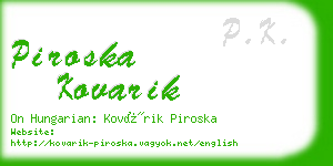 piroska kovarik business card